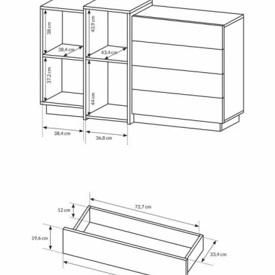 Schlafzimmer-Set mit Bett 160x200 SYLVANIA 1 - Kraft Eiche Gold / Weiß + GRATIS LED-Beleuchtung