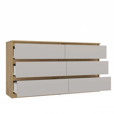 Breite Schubladenkommode TAAVI – Artisan Eiche/Kaschmir