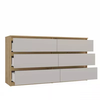 Breite Schubladenkommode TAAVI – Artisan Eiche/Kaschmir