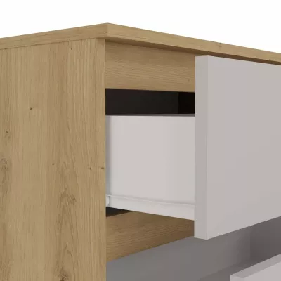 Breite Schubladenkommode TAAVI – Artisan Eiche/Kaschmir