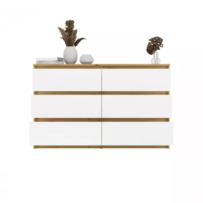 Breite Kommode TAAVI – Artisan Eiche / Weiß