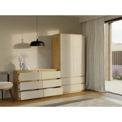 Breite Kommode TAAVI – Artisan Eiche/Kaschmir