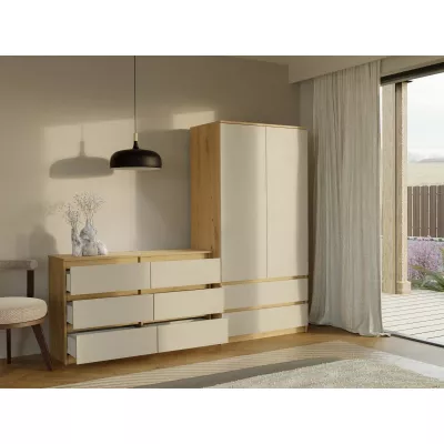 Breite Kommode TAAVI – Artisan Eiche/Kaschmir