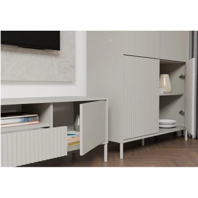 Viertüriger Regalschrank 104 cm ELBA - Kaschmir