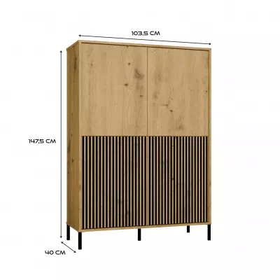 Viertüriges Regal 104 cm ELBA - Artisan Eiche