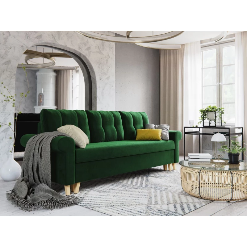 Dreisitzer-Schlafsofa NAFETA - grün