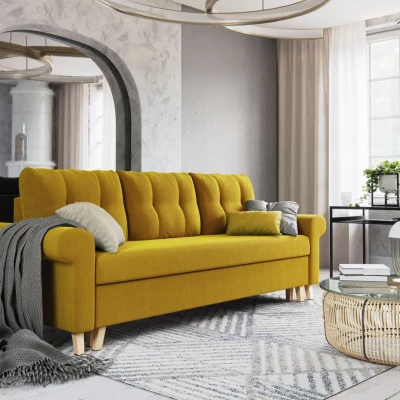 Dreisitzer-Schlafsofa NAFETA - gelb