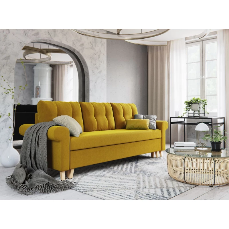 Dreisitzer-Schlafsofa NAFETA - gelb
