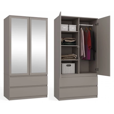 Flurgarderobe 90 cm mit Spiegel TAAVI - grau