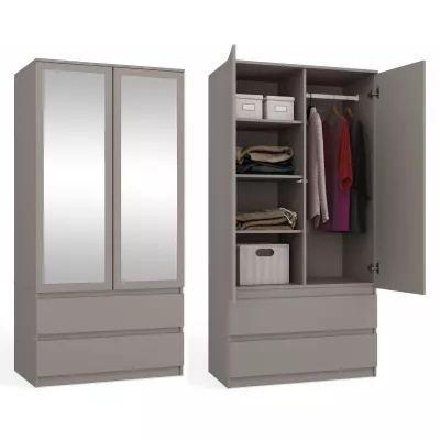 Flurgarderobe 90 cm mit Spiegel TAAVI - grau