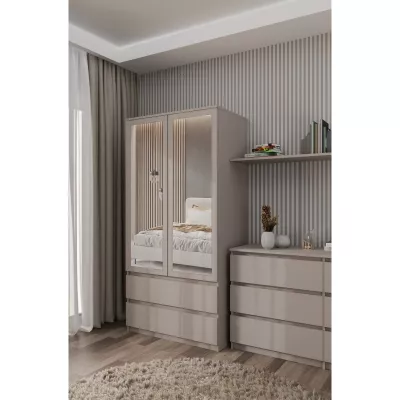 Flurgarderobe 90 cm mit Spiegel TAAVI - grau