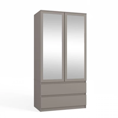 Flurgarderobe 90 cm mit Spiegel TAAVI - grau