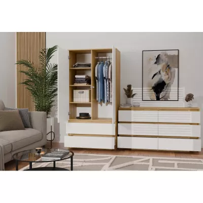 Flurgarderobe 90 cm TAAVI - Artisan Eiche / Weiß