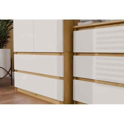 Flurgarderobe 90 cm TAAVI - Artisan Eiche / Weiß