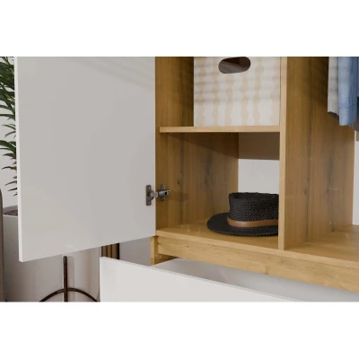 Flurgarderobe 90 cm TAAVI - Artisan Eiche / Weiß