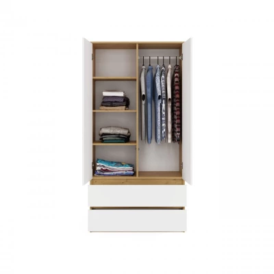 Flurgarderobe 90 cm TAAVI - Artisan Eiche / Weiß