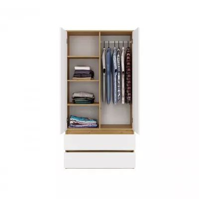 Flurgarderobe 90 cm TAAVI - Artisan Eiche / Weiß