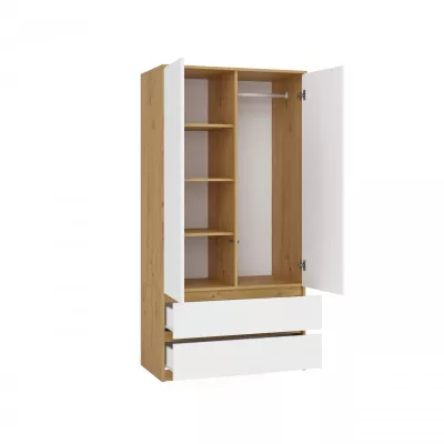 Flurgarderobe 90 cm TAAVI - Artisan Eiche / Weiß