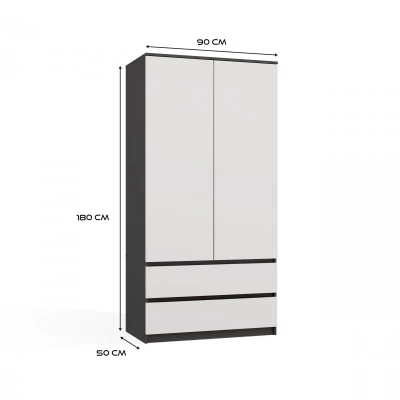 Flurgarderobe 90 cm TAAVI - anthrazit/weiß