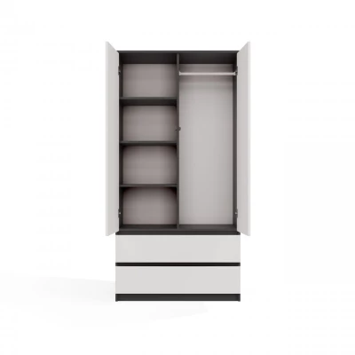 Flurgarderobe 90 cm TAAVI - anthrazit/weiß