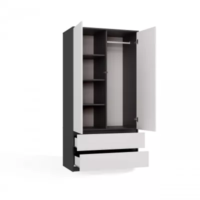 Flurgarderobe 90 cm TAAVI - anthrazit/weiß