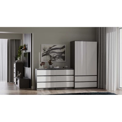 Flurgarderobe 90 cm TAAVI - anthrazit/weiß