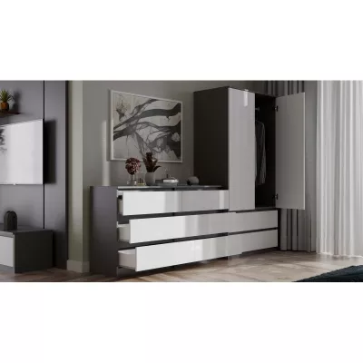 Flurgarderobe 90 cm TAAVI - anthrazit/weiß