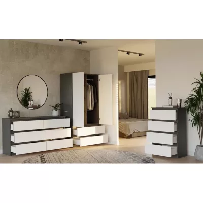 Flurgarderobe 90 cm TAAVI - anthrazit/weiß