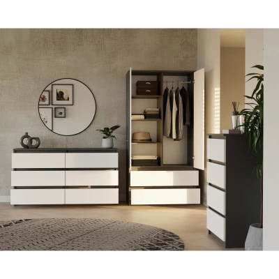 Flurgarderobe 90 cm TAAVI - anthrazit/weiß