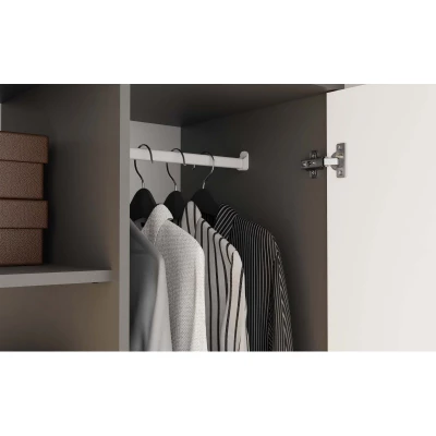 Flurgarderobe 90 cm TAAVI - anthrazit/weiß