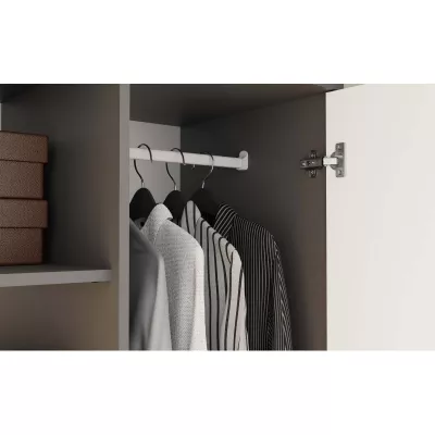Flurgarderobe 90 cm TAAVI - anthrazit/weiß