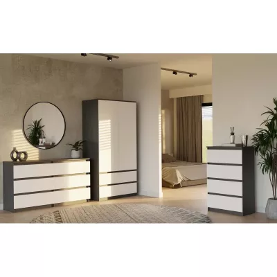 Flurgarderobe 90 cm TAAVI - anthrazit/weiß