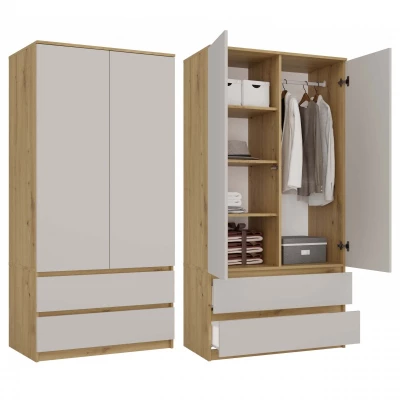 Flurgarderobe 90 cm TAAVI - Artisan Eiche / Kaschmir
