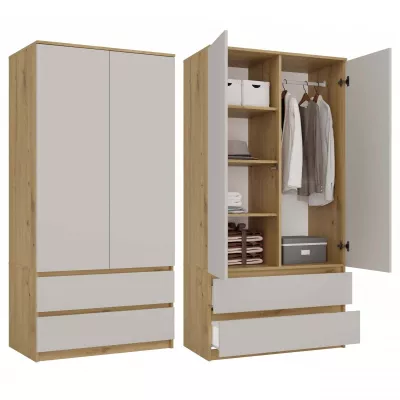 Flurgarderobe 90 cm TAAVI - Artisan Eiche / Kaschmir