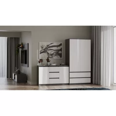 Flurgarderobe 90 cm TAAVI - anthrazit/weiß