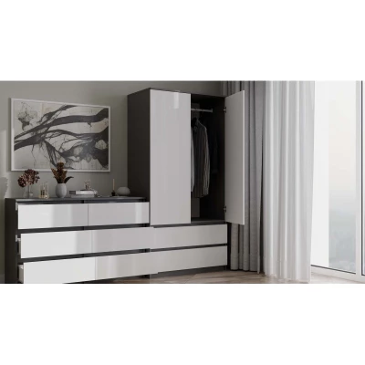 Flurgarderobe 90 cm TAAVI - anthrazit/weiß