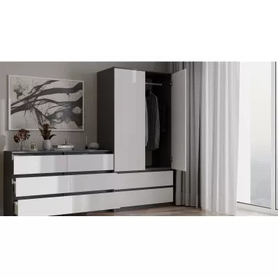 Flurgarderobe 90 cm TAAVI - anthrazit/weiß