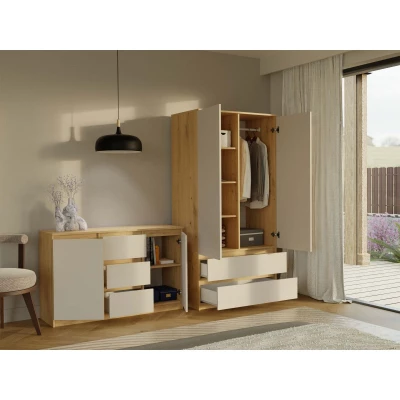 Flurgarderobe 90 cm TAAVI - Artisan Eiche / Kaschmir