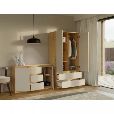 Flurgarderobe 90 cm TAAVI - Artisan Eiche / Kaschmir