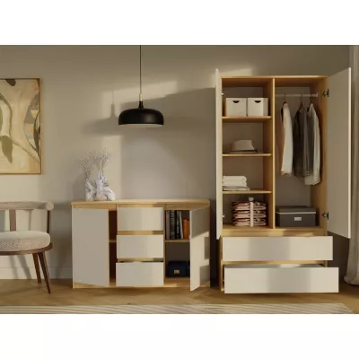 Flurgarderobe 90 cm TAAVI - Artisan Eiche / Kaschmir