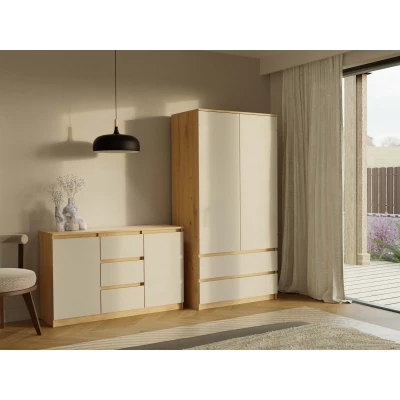 Flurgarderobe 90 cm TAAVI - Artisan Eiche / Kaschmir