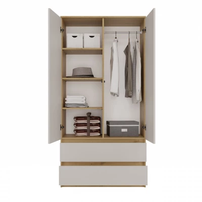 Flurgarderobe 90 cm TAAVI - Artisan Eiche / Kaschmir