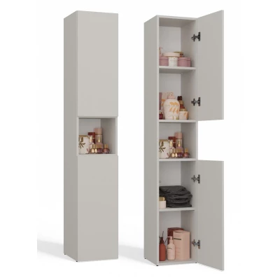 Schmaler Badezimmerschrank 31 cm ATSO 7 - Kaschmir