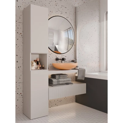 Schmaler Badezimmerschrank 31 cm ATSO 7 - Kaschmir