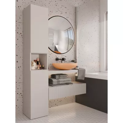 Schmaler Badezimmerschrank 31 cm ATSO 7 - Kaschmir