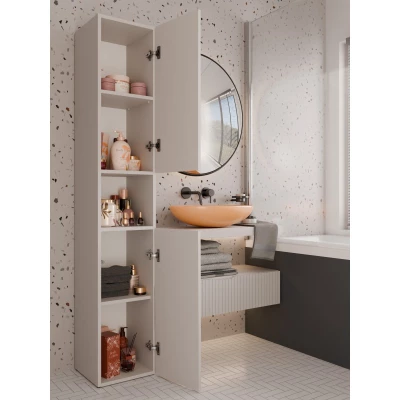 Schmaler Badezimmerschrank 31 cm ATSO 7 - Kaschmir