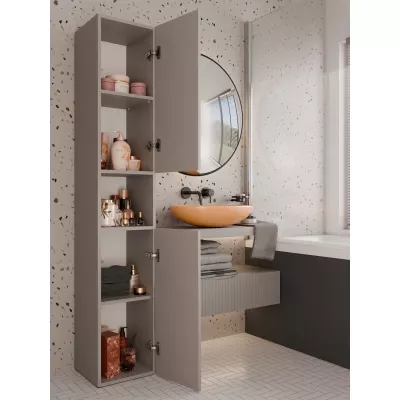 Schmaler Badezimmerschrank 31 cm ATSO 7 - grau