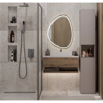 Schmaler Badezimmerschrank 31 cm ATSO 7 - grau