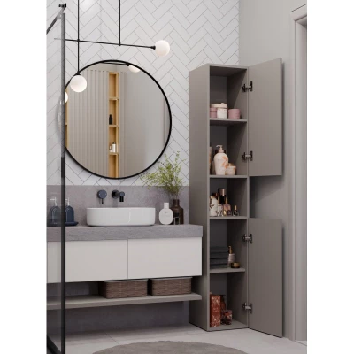Schmaler Badezimmerschrank 31 cm ATSO 7 - grau