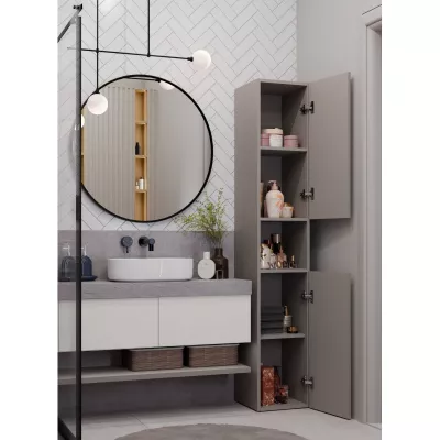 Schmaler Badezimmerschrank 31 cm ATSO 7 - grau